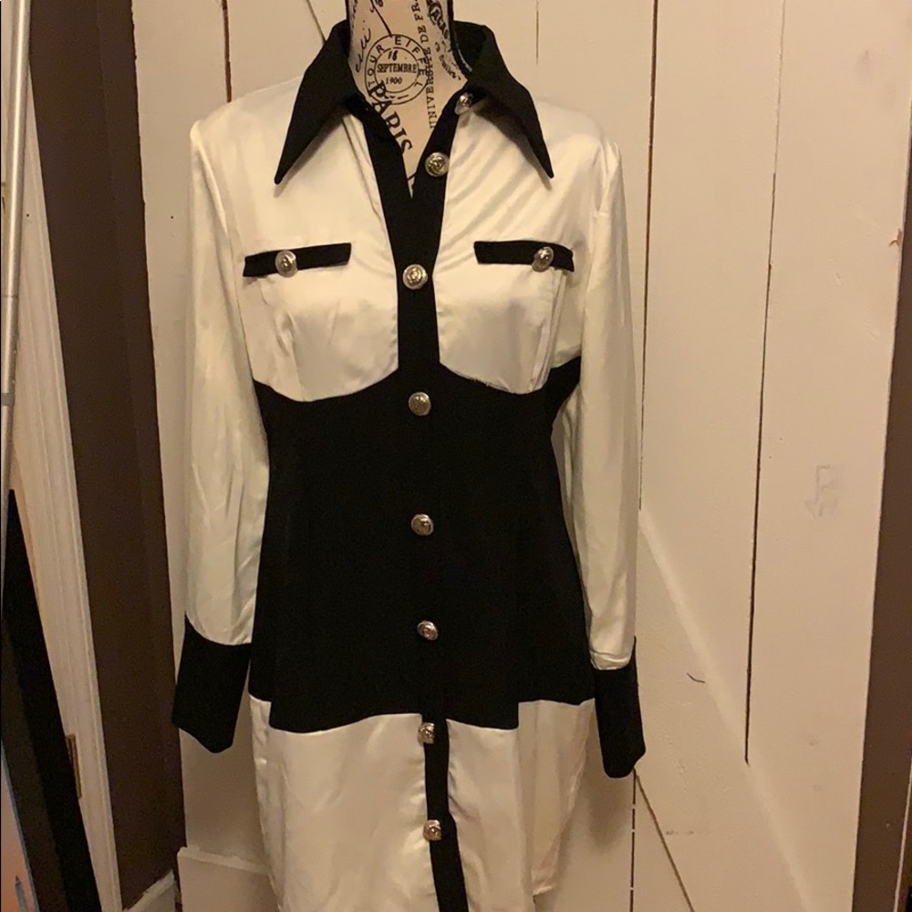 Fashion nova black and white dress size large